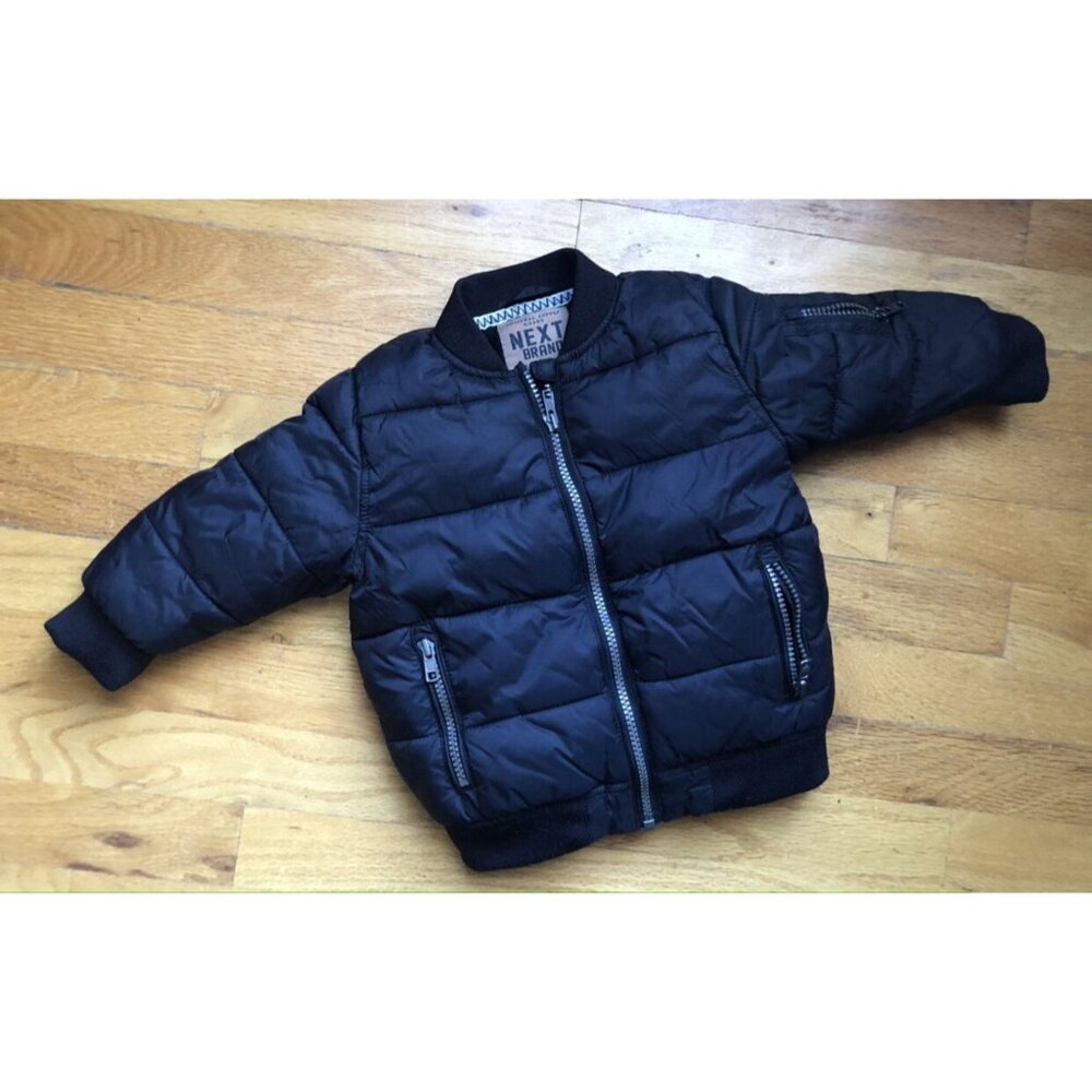 Next Black Puffer Coat 12-18M